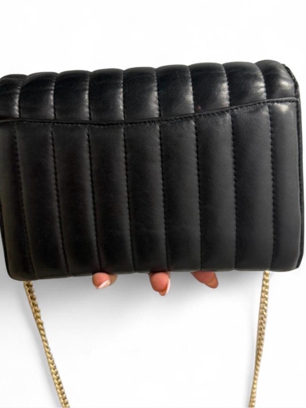 Coach Black Quilted Leather Crossbody with Gold 'C' Hardware - Picture 3 of 3